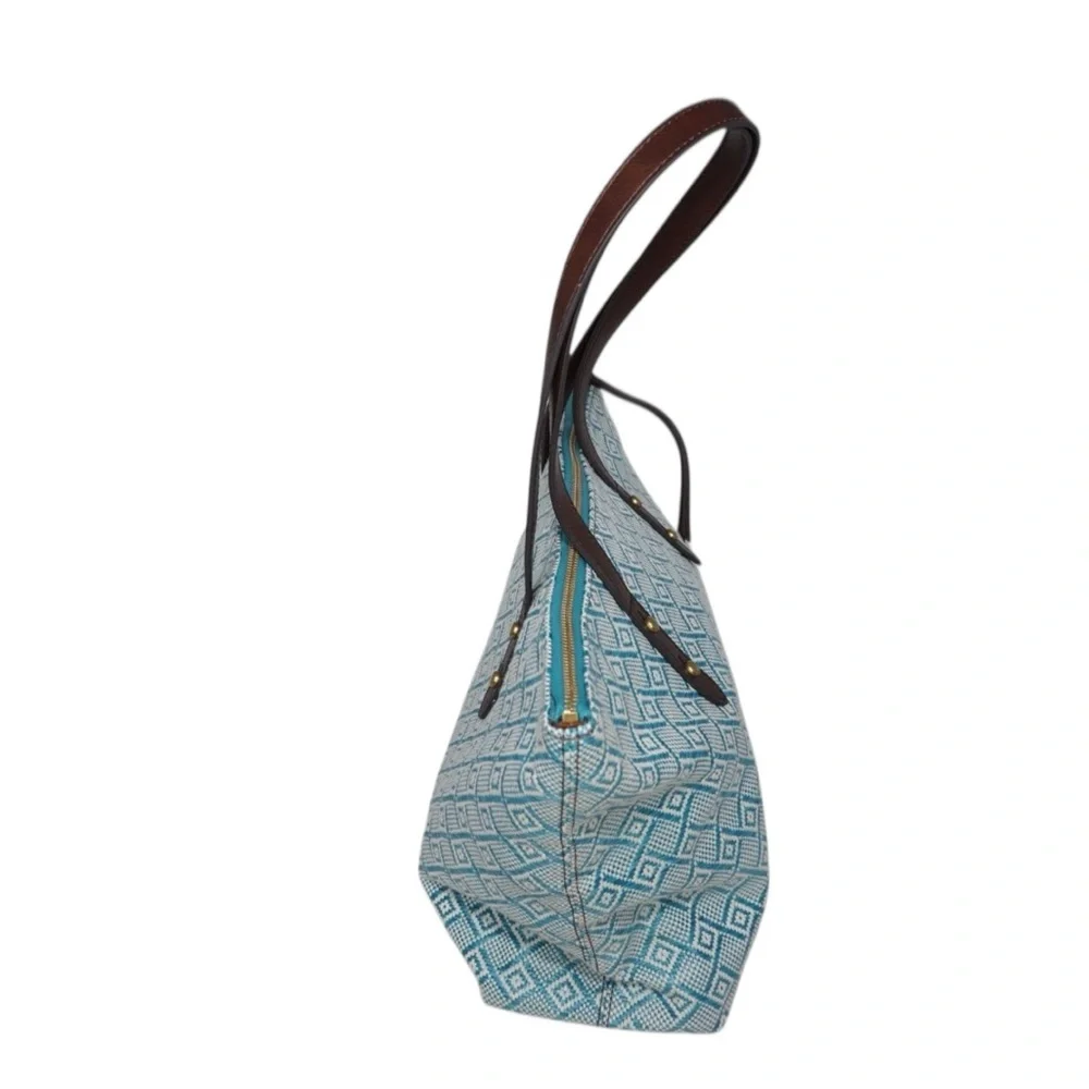Fossil Blue and Brown Jenna Tote Bag - Picture 6 of 9